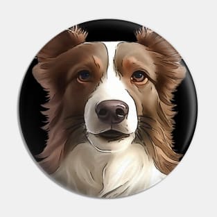 Border Collie Pet Portrait Cut Out Pin