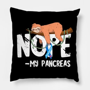 Pancreas Diabetes Awareness Blood Diabetic Sloth T1D Pillow