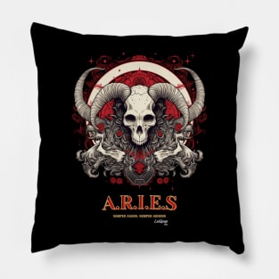 Dark Zodiac Aries: The Fading Fire Pillow