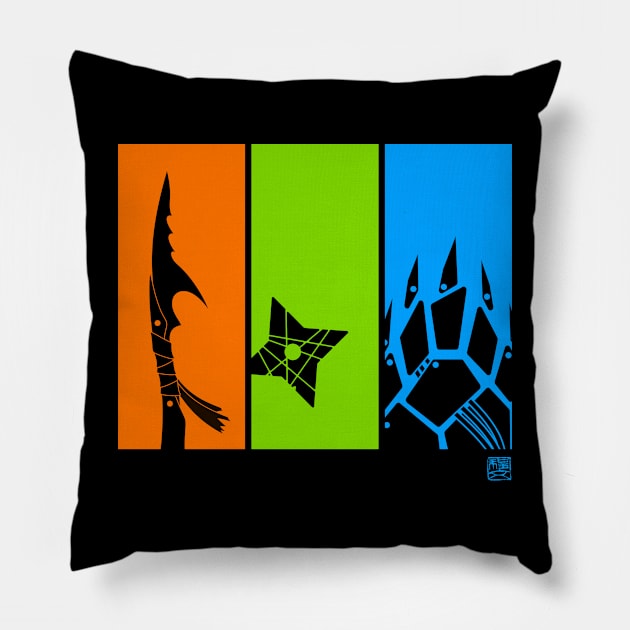 Hunter Ninja Bear - Iconic Pillow by spotcolor