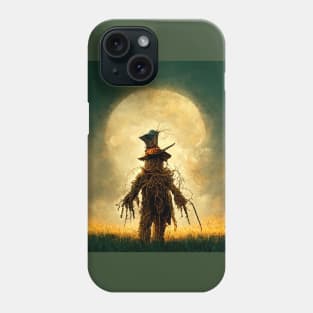 Scarecrow at Full Moon looking lonely. Phone Case