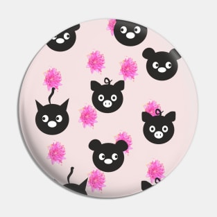 Funny Cat, Pig, Bear Pin