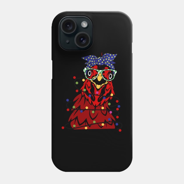 Merry Chickmas Funny Chicken Christmas Light Xmas Gift Phone Case by BadDesignCo