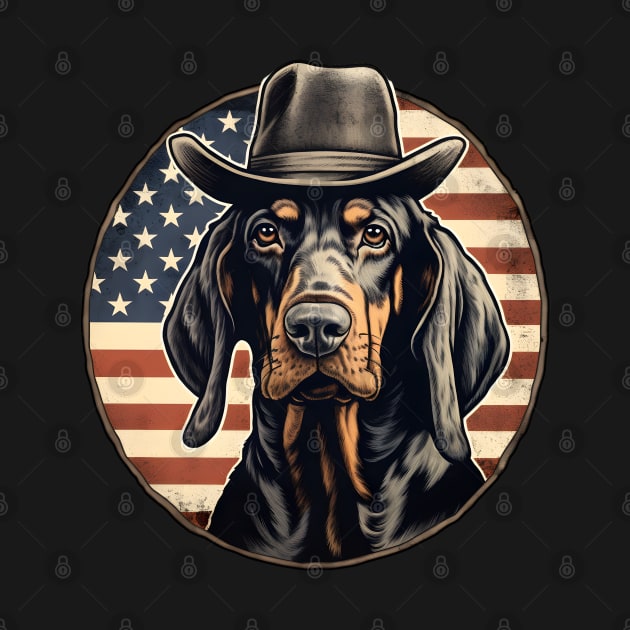 Black and Tan Coonhound 4th of July by NatashaCuteShop