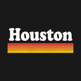 Houston, Texas - TX Retro Sunset and Text T-Shirt
