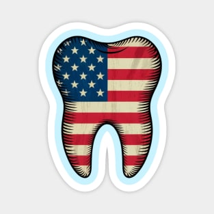 Happy 4th Of July American Dental Squad Funny Dental Assistant Magnet