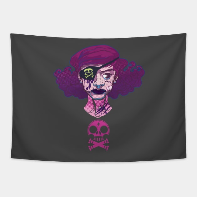 SPACE PIRATE WENDY - 2017 Tapestry by SIRDYNAMO