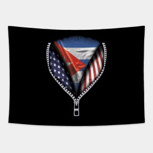 Cuban Flag  Cuba Flag American Flag Zip Down - Gift for Cuban From Cuba Tapestry