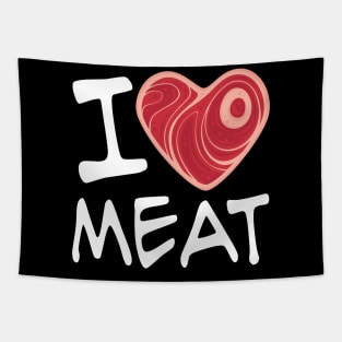 I Love Meat - White Text Version Tapestry