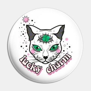 Lucky Charm White Cat Pin