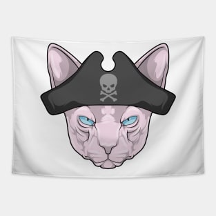 Cat as Pirate with Pirate hat Tapestry