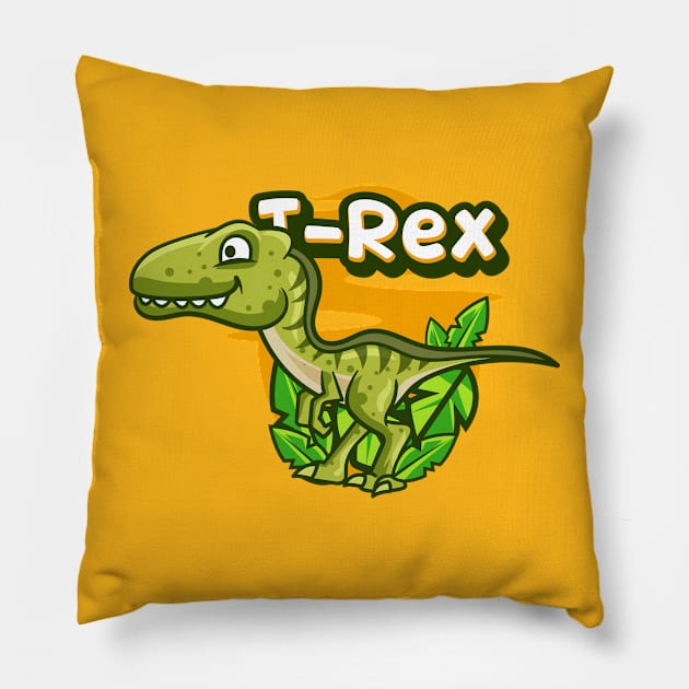 Cute T-Rex Pillow by Harrisaputra