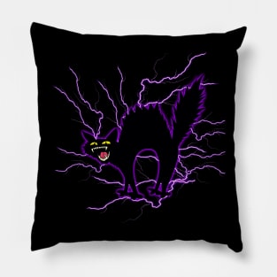 Funny Black Cat Crazy Cat Mom Cat Dad Lightning Pillow