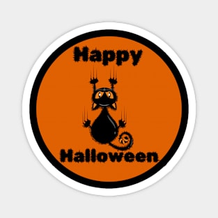 Happy Halloween Black Cat Design Magnet