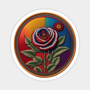 Dead-inspired Rose Embroidered Patch Magnet