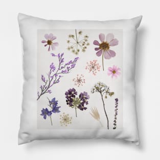 Lilac Dried Flowers Cottagecore Collage Pillow