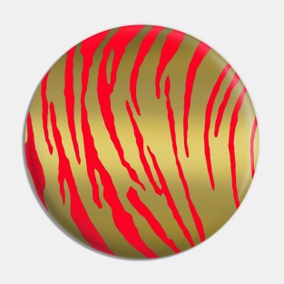 Gold Tiger Stripes Red Pin