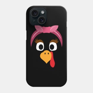 Turkey Face & Pink Headband Running Pilgrim Trot Funny Gift Phone Case