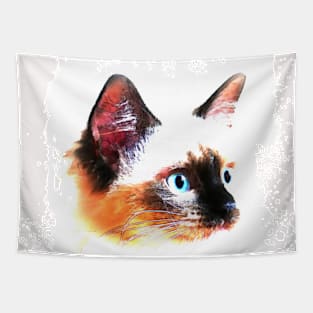 Siamese Cat Blue Eyes Tapestry