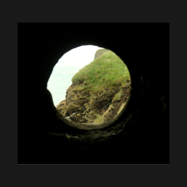 Cliff Side Through a Stone Window - Dunnottar Castle by GenAumonier