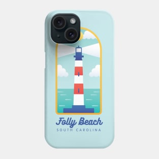 Folly Beach Morris Island Lighthouse Tourist Souvenir Phone Case