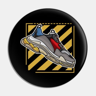 Balen Triple Grey Red Blue Sneaker Pin