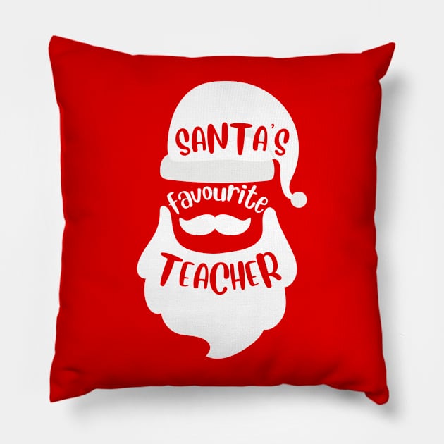 Santa's Favourite Teacher - Christmas Hat Pillow by littleprints