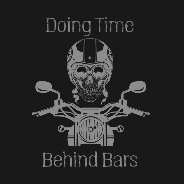 Motorcycle Rider Doing Time Behind Bars T-Shirt by guitar75