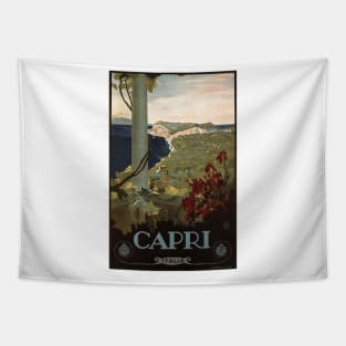 Capri, Italy - Vintage Travel Poster Design Tapestry