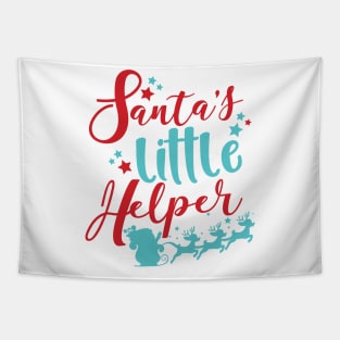 Santa's Little Helper, Sleigh, Reindeer, Stars Tapestry