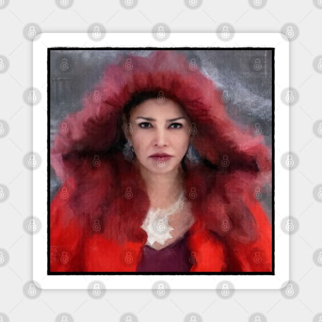 Queen in Red Coat for Screaming Firehawks Magnet by OrionLodubyal