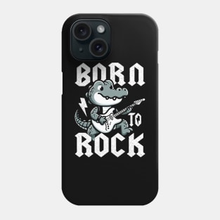 Alligator playing guitar rock Phone Case