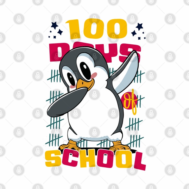 100 Days of school featuring a Dabbing Penguin #4 by XYDstore