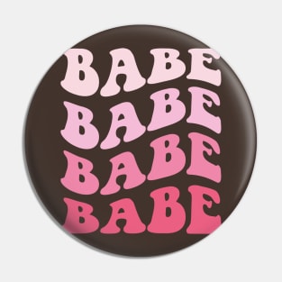 Babe Wavy Retro Font Design Pin