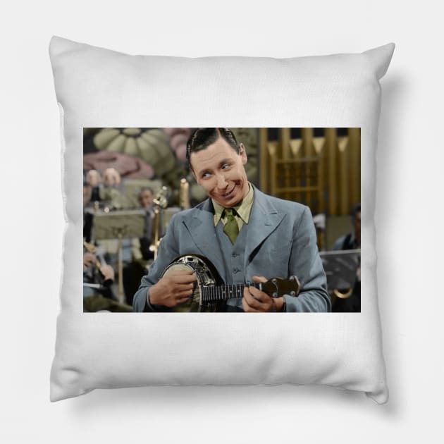 George Formby in colour Pillow by AndythephotoDr