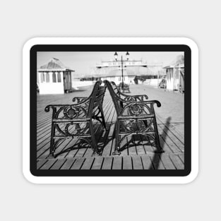 Bench seating on Cromer pier Magnet