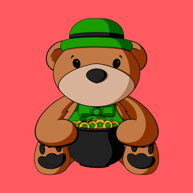 St. Patrick's Day Pot o' Gold Teddy Bear by Alisha Ober Designs