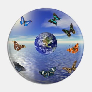 Blue Earth Butterflies Pin