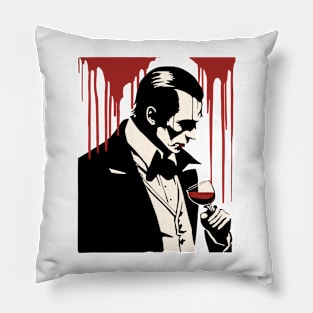 Bloody Elegance: Dracula's Sip of Immortality Pillow