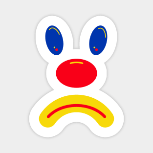 Sad Clown - Primary Colored Magnet