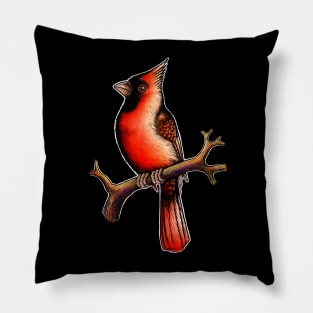 Red Cardinal bird male Pillow