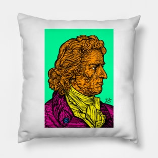 FRIEDRICH SCHILLER ink and acrylic portrait Pillow