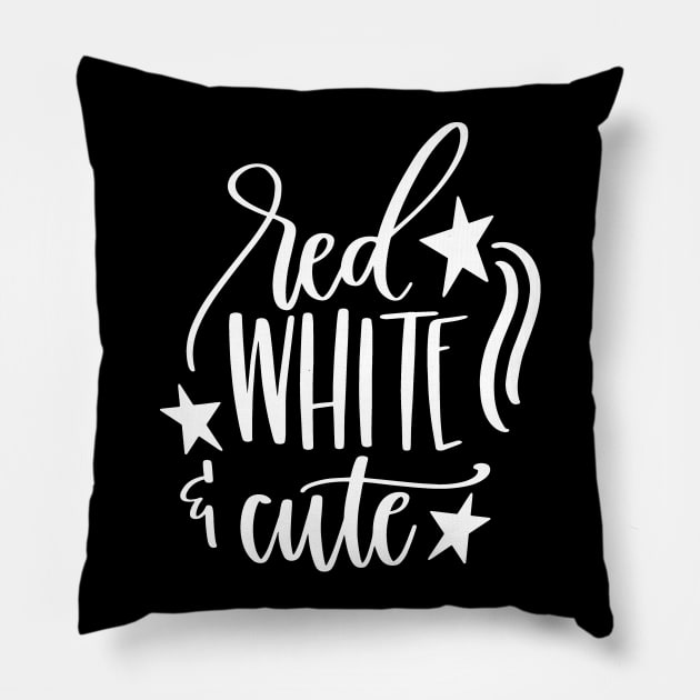 Red White and Cute Pillow by StacysCellar