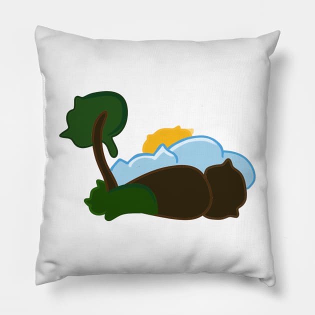 Island Cat Pillow by catcatch