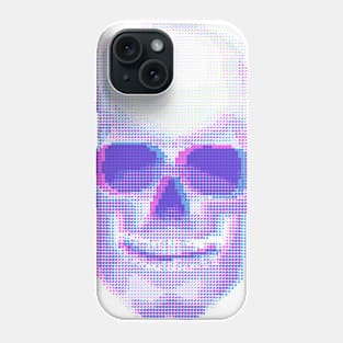 Skull Anaglyph effect vector halftone print Phone Case