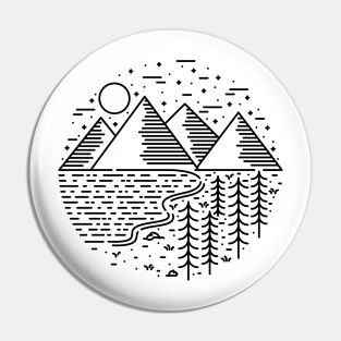 Mountain Lake Tree Pin