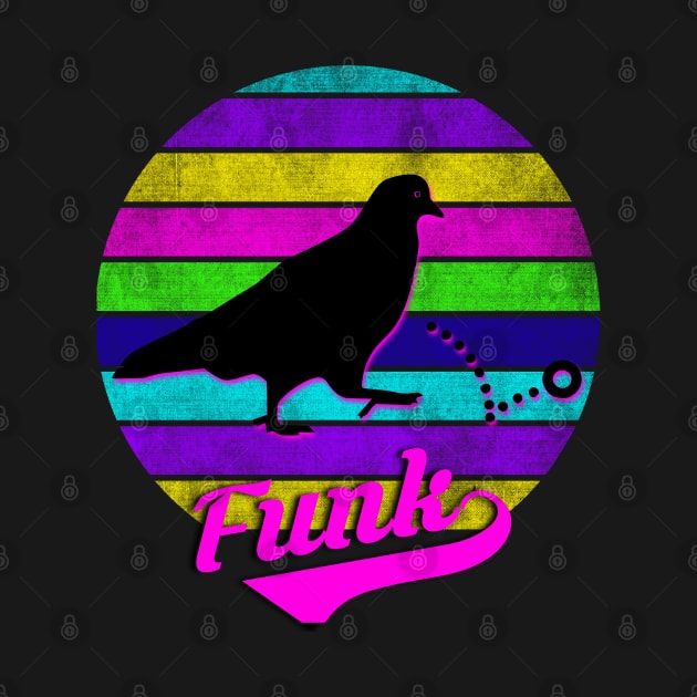 Pigeons Playing Ping Pong Funk Vintage Neon Sunset by GypsyBluegrassDesigns