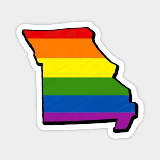 Rainbow Missouri Outline Magnet