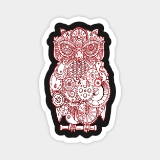 Cool Red Steampunk Owl For Owl Lovers Magnet