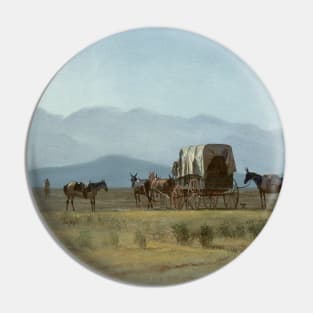 Surveyor's Wagon in the Rockies by Albert Bierstadt Pin